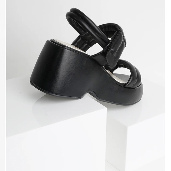 J.Adams black NWT RAYANNE PLATFORM WEDGE SANDALS 6.5 - Picture 4 of 10